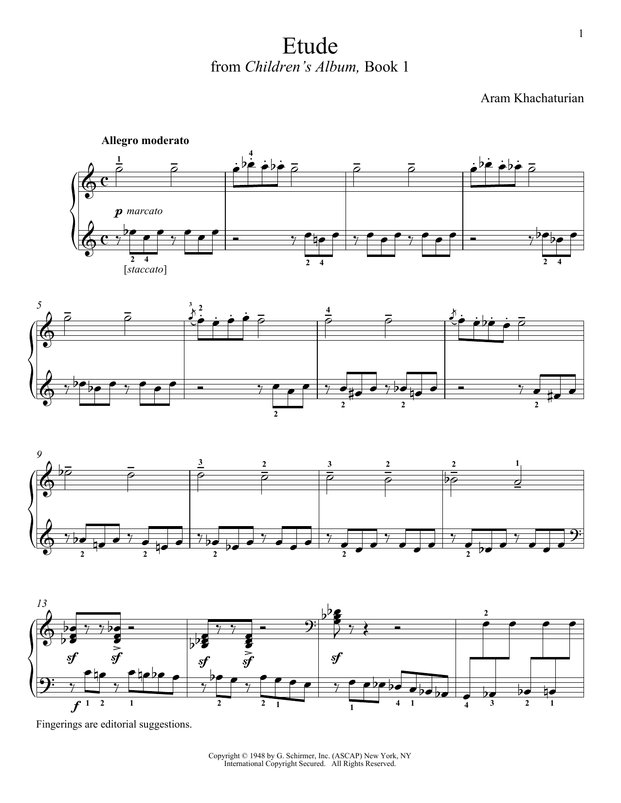 Aram Khachaturian Ivan Is Very Busy sheet music notes and chords arranged for Piano Solo