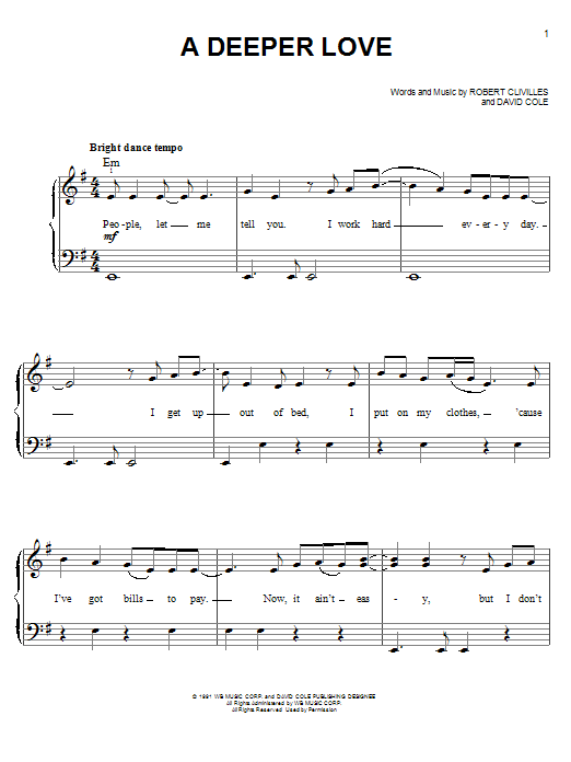 Aretha Franklin A Deeper Love sheet music notes and chords arranged for Easy Piano
