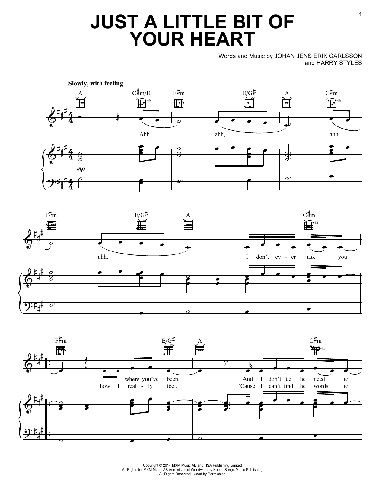Ariana Grande Just A Little Bit Of Your Heart sheet music notes and chords arranged for Piano, Vocal & Guitar Chords (Right-Hand Melody)