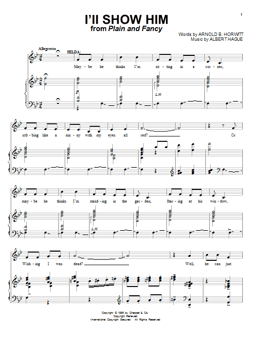 Arnold B. Horwitt I'll Show Him sheet music notes and chords arranged for Piano & Vocal