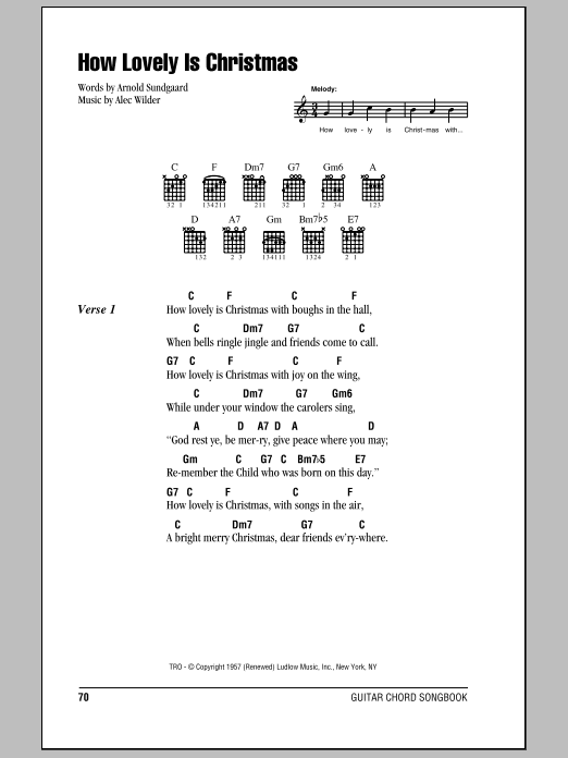 Arnold Sundgaard How Lovely Is Christmas sheet music notes and chords arranged for Lead Sheet / Fake Book