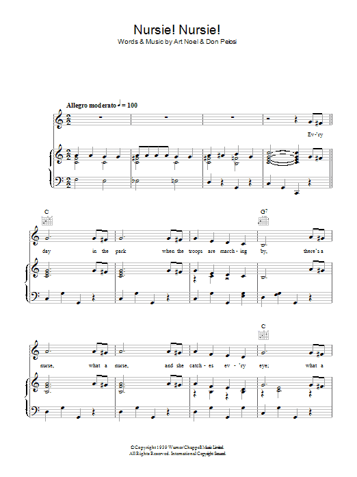 Art Noel Nursie Nursie sheet music notes and chords arranged for Piano, Vocal & Guitar Chords