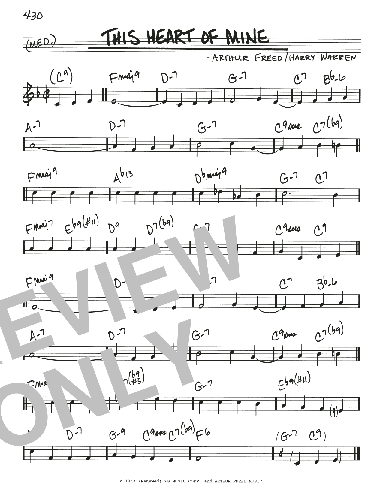 Arthur Freed & Henry Warren This Heart Of Mine sheet music notes and chords arranged for Real Book – Melody & Chords