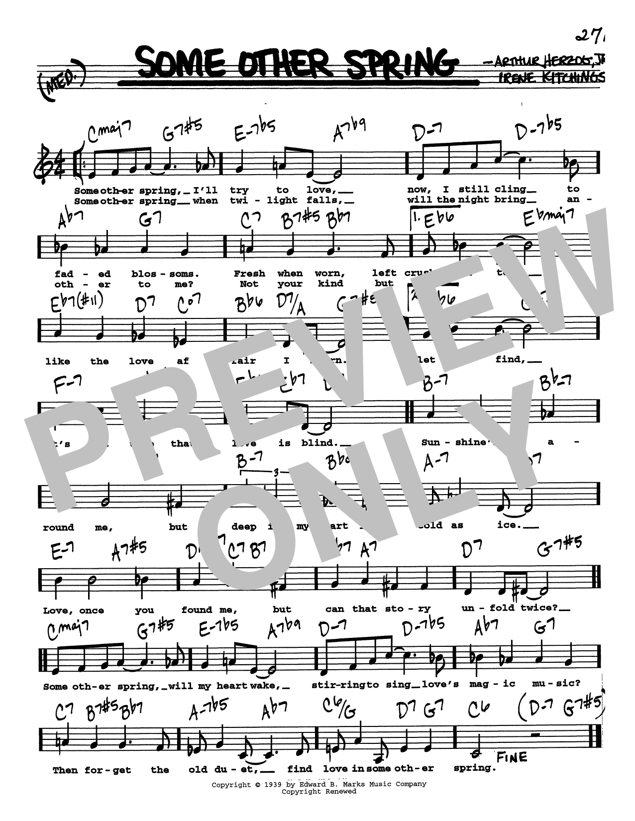 Arthur Herzog Jr. Some Other Spring (Low Voice) sheet music notes and chords arranged for Real Book – Melody, Lyrics & Chords