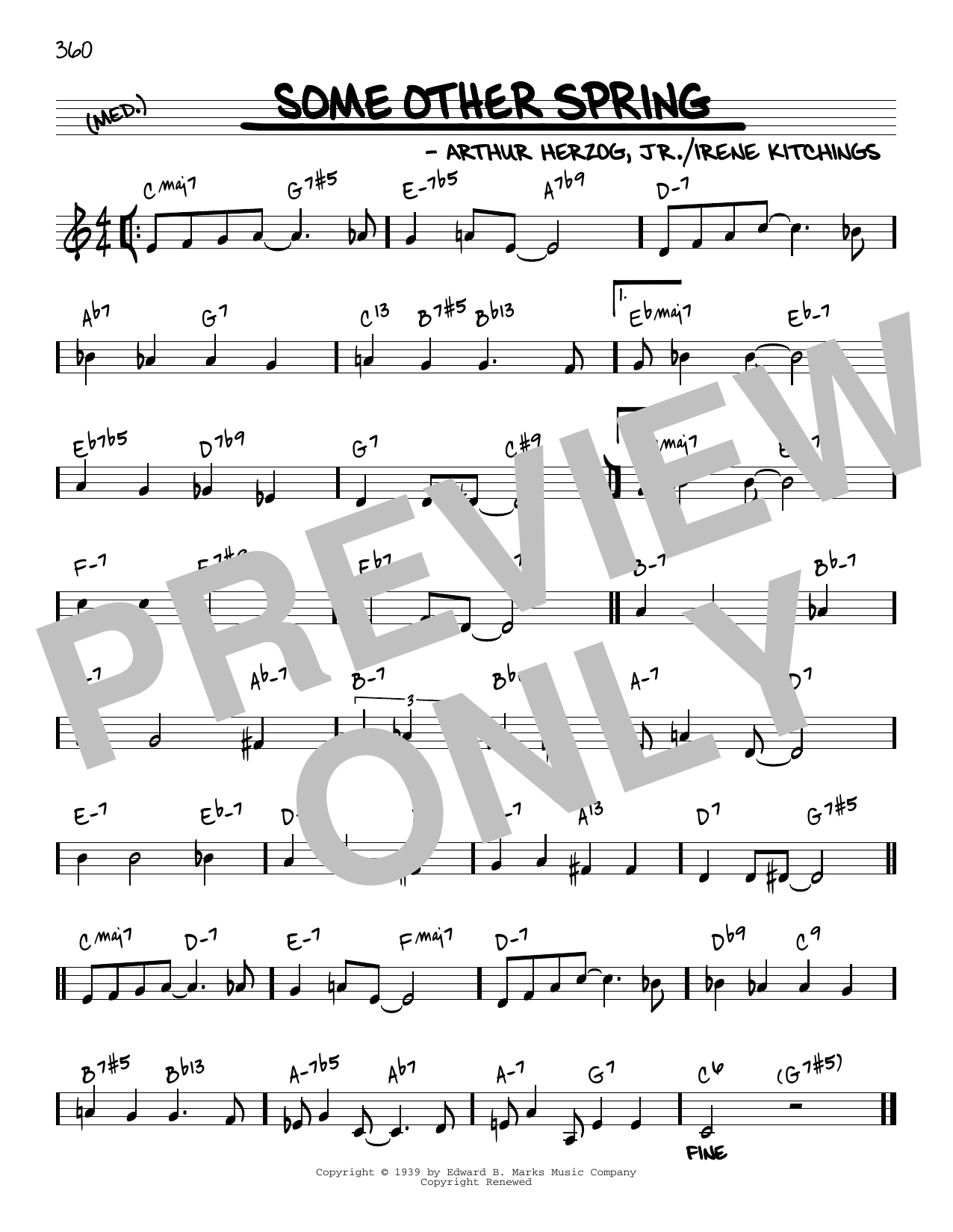 Arthur Herzog Jr. Some Other Spring [Reharmonized version] (arr. Jack Grassel) sheet music notes and chords arranged for Real Book – Melody & Chords