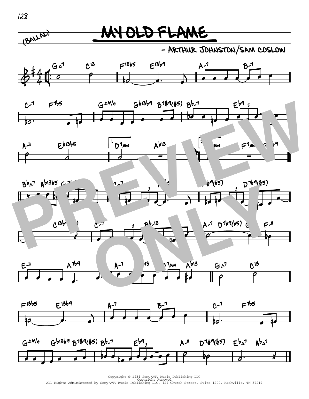 Arthur Johnston My Old Flame (arr. David Hazeltine) sheet music notes and chords arranged for Real Book – Enhanced Chords