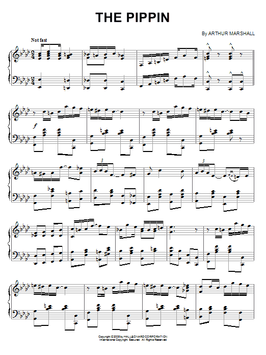 Arthur Marshall The Pippin sheet music notes and chords arranged for Piano Solo