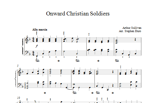 Arthur Seymour Sullivan Onward Christian Soldiers sheet music notes and chords arranged for Piano Solo