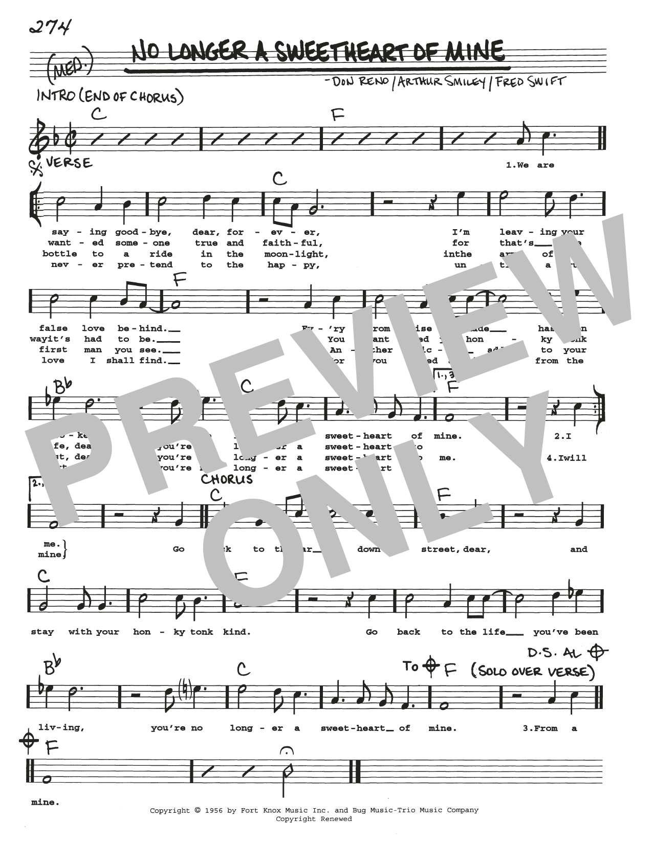 Arthur Smiley No Longer A Sweetheart Of Mine sheet music notes and chords arranged for Real Book – Melody, Lyrics & Chords