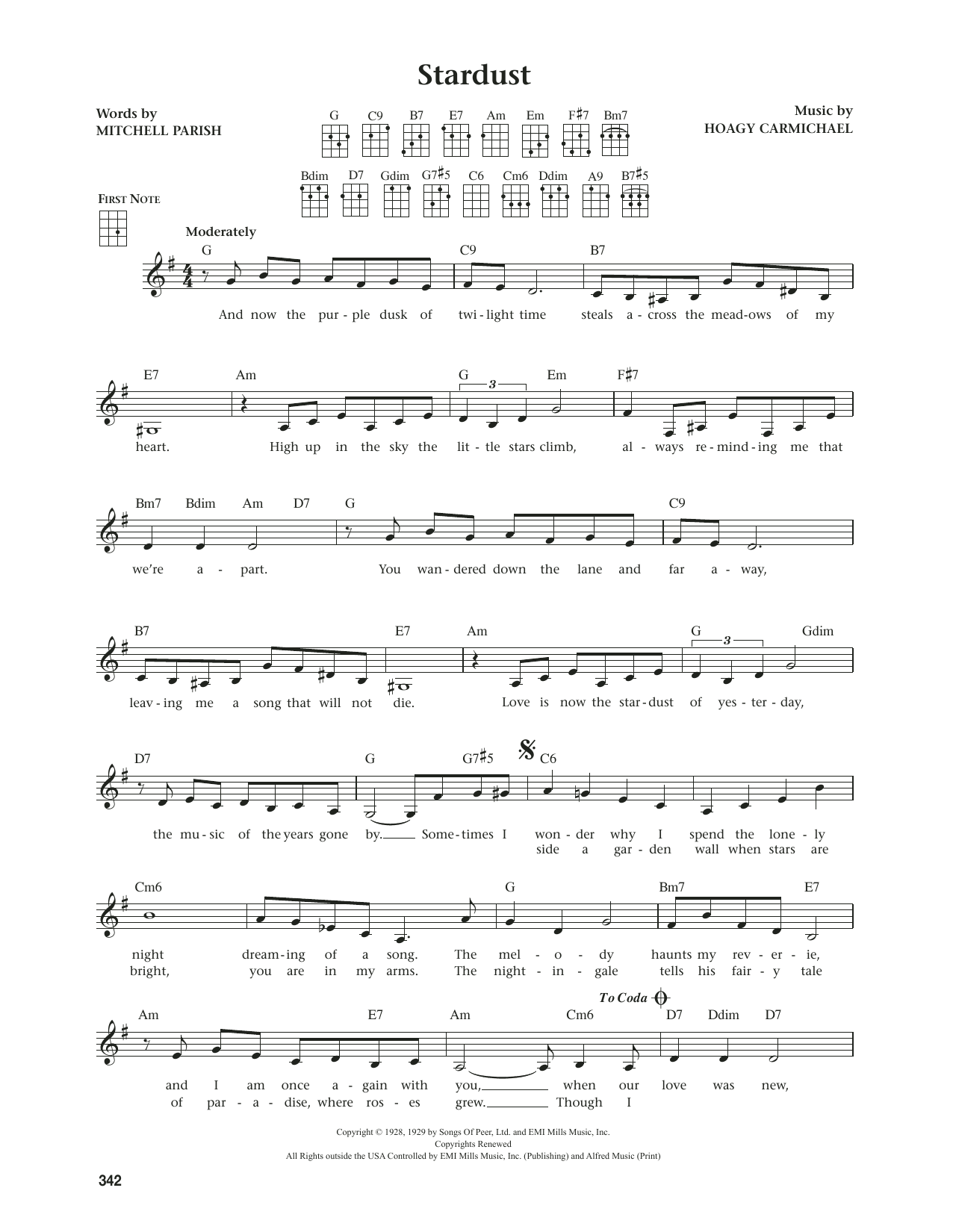Artie Shaw Stardust (from The Daily Ukulele) (arr. Jim Beloff) sheet music notes and chords arranged for Ukulele