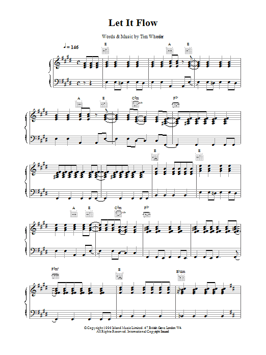 Toni Braxton Let It Flow sheet music notes and chords arranged for Piano, Vocal & Guitar Chords
