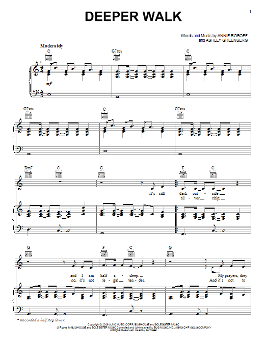 Ashley Cleveland Deeper Walk sheet music notes and chords arranged for Piano, Vocal & Guitar Chords (Right-Hand Melody)