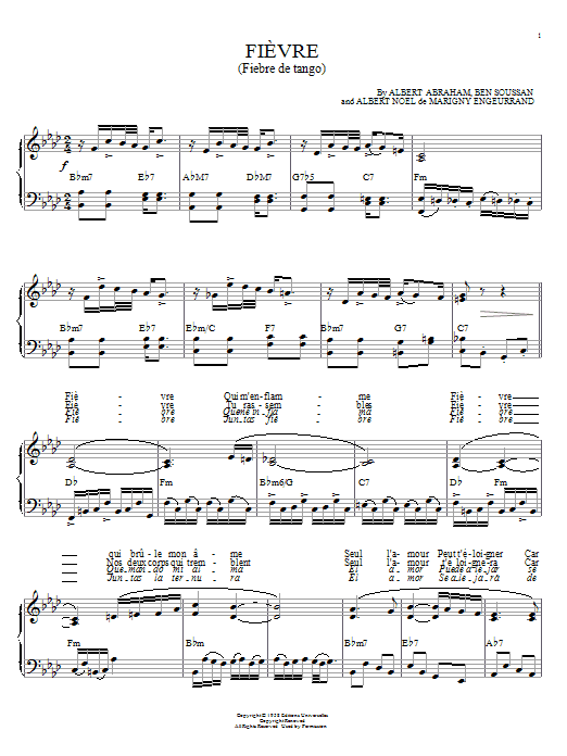 Astor Piazzolla Fievre (Fiebre de Tango) sheet music notes and chords arranged for Piano Solo