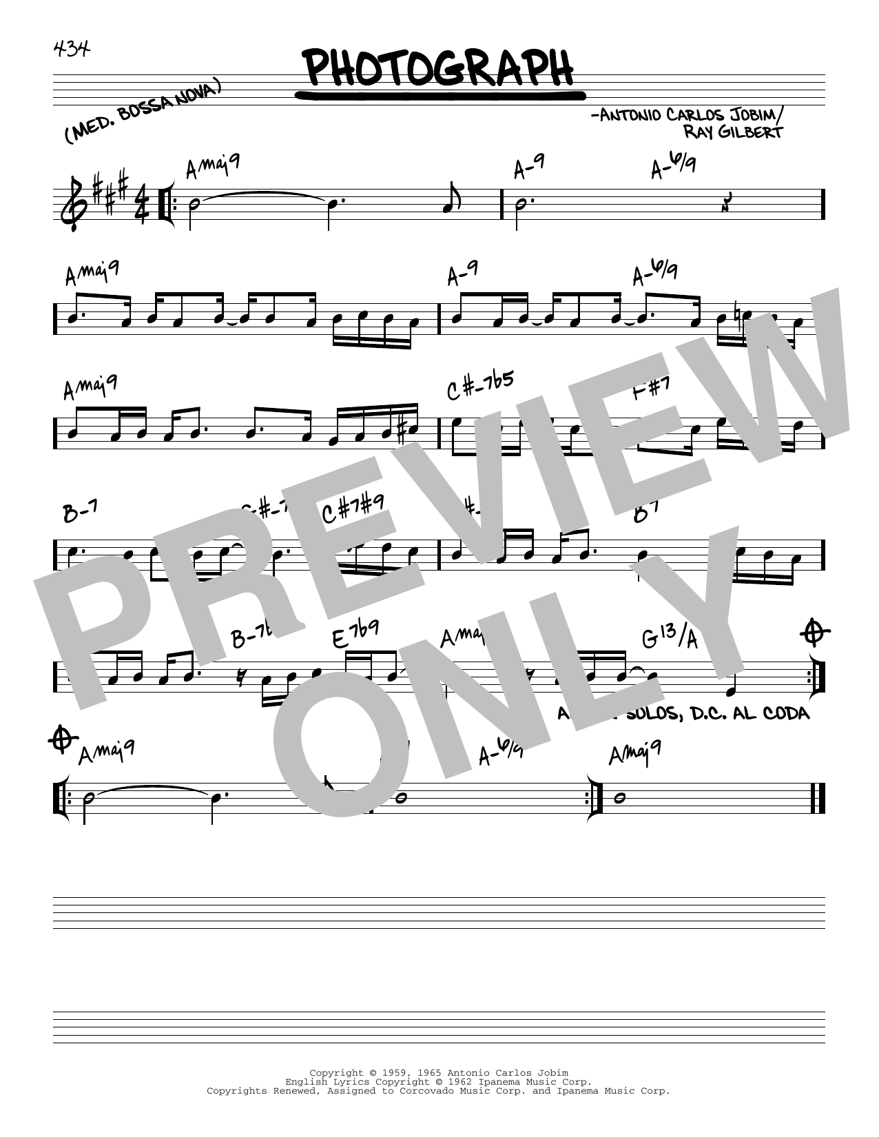 Astrud Gilberto Photograph sheet music notes and chords arranged for Real Book – Melody & Chords