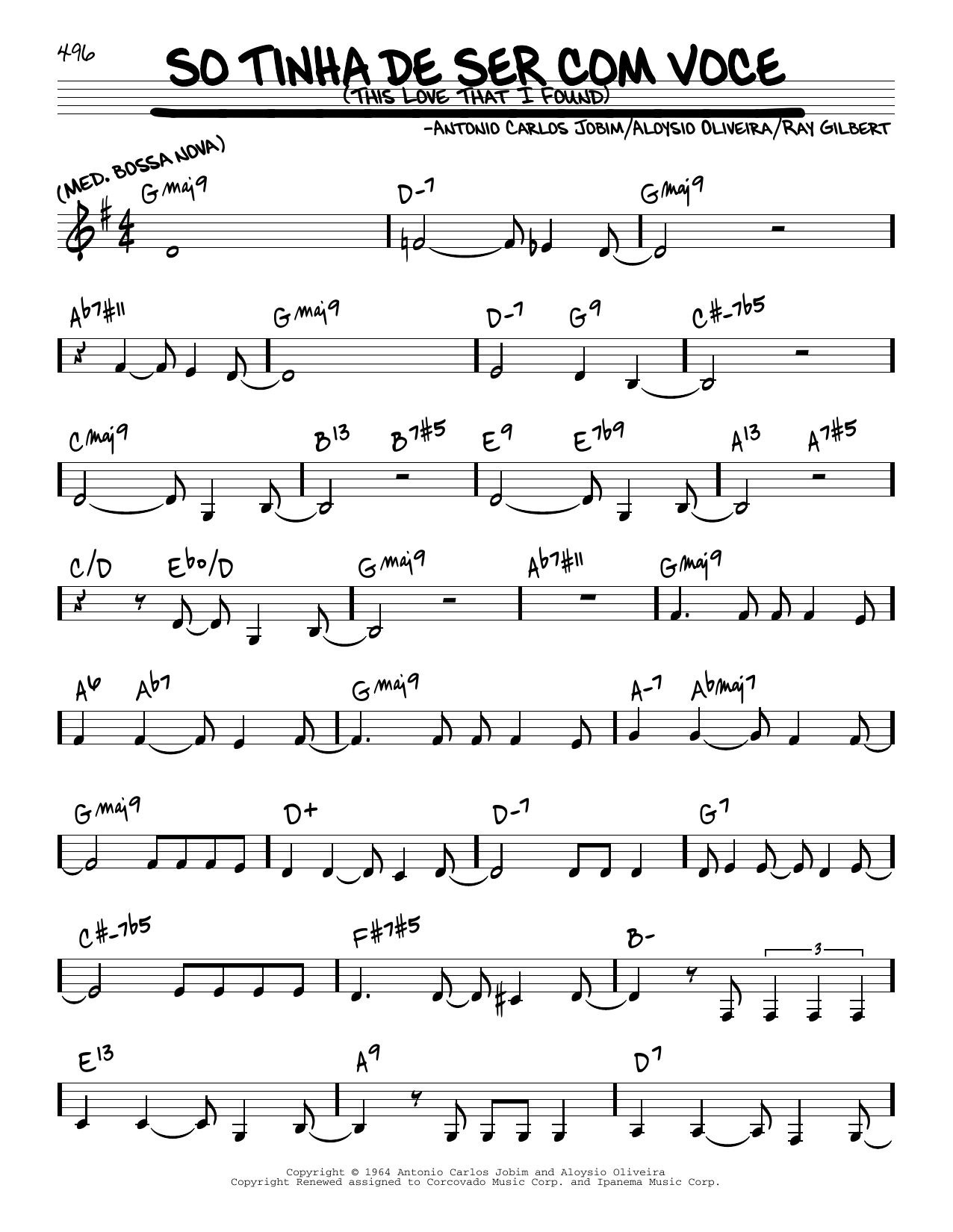 Astrud Gilberto So Tinha De Ser Com Voce (This Love That I Found) sheet music notes and chords arranged for Real Book – Melody & Chords
