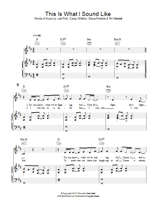 Athlete This Is What I Sound Like sheet music notes and chords arranged for Piano, Vocal & Guitar Chords