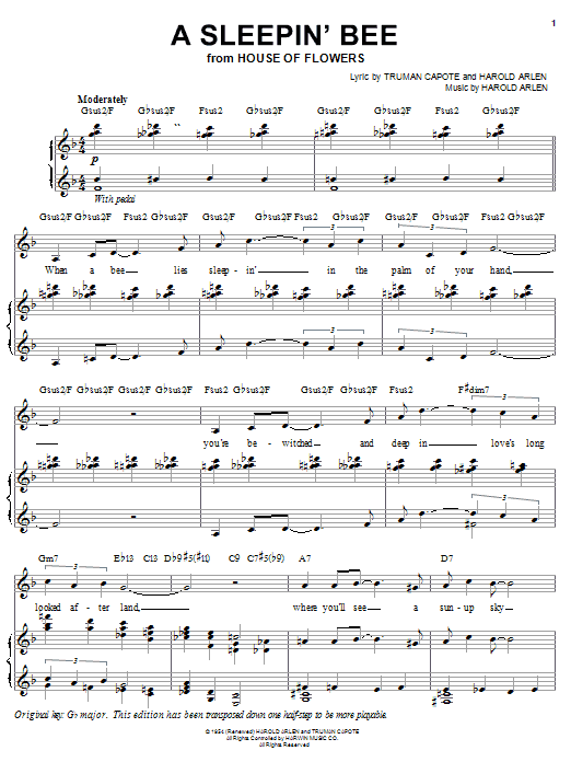 Audra McDonald A Sleepin' Bee sheet music notes and chords arranged for Piano, Vocal & Guitar Chords (Right-Hand Melody)