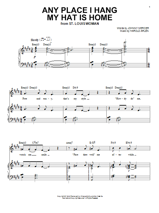 Audra McDonald Any Place I Hang My Hat Is Home sheet music notes and chords arranged for Piano, Vocal & Guitar Chords (Right-Hand Melody)
