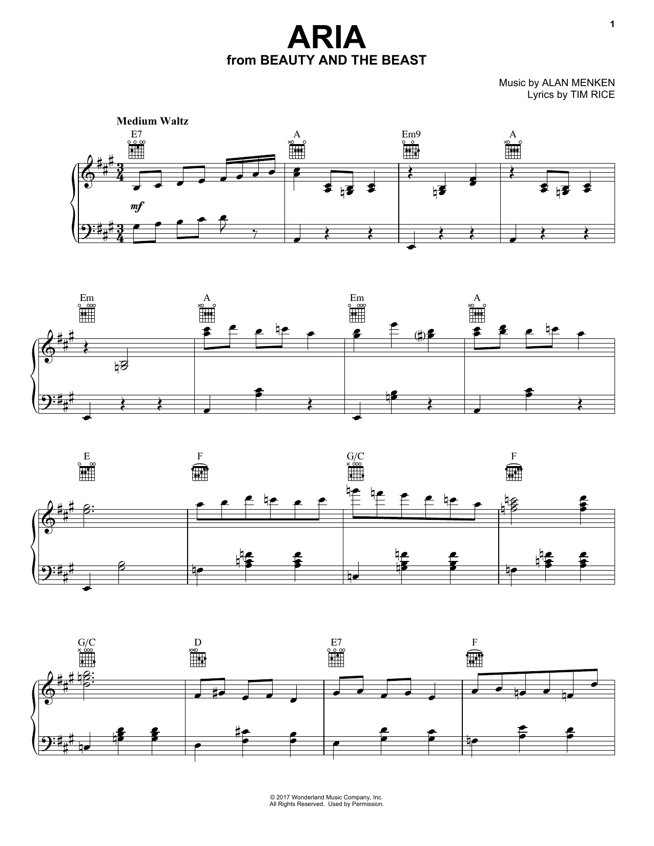 Audra McDonald Aria (from Beauty And The Beast) sheet music notes and chords arranged for Piano Solo