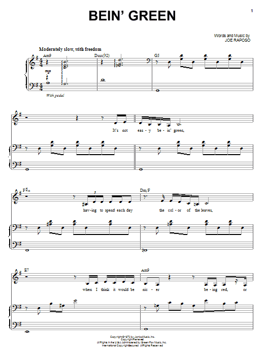 Audra McDonald Bein' Green sheet music notes and chords arranged for Piano & Vocal