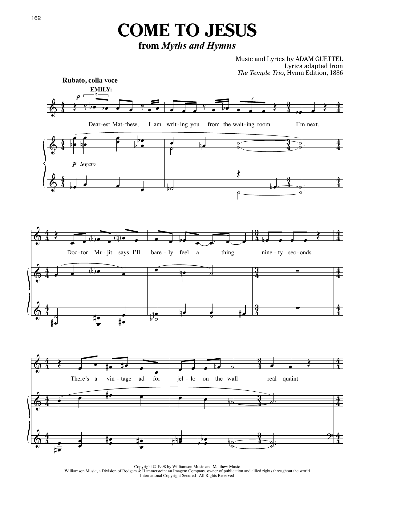 Audra McDonald Come To Jesus sheet music notes and chords arranged for Piano & Vocal