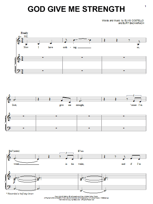 Audra McDonald God Give Me Strength sheet music notes and chords arranged for Piano & Vocal