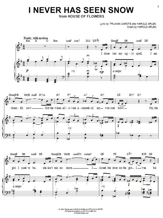 Audra McDonald I Never Has Seen Snow sheet music notes and chords arranged for Piano, Vocal & Guitar Chords (Right-Hand Melody)