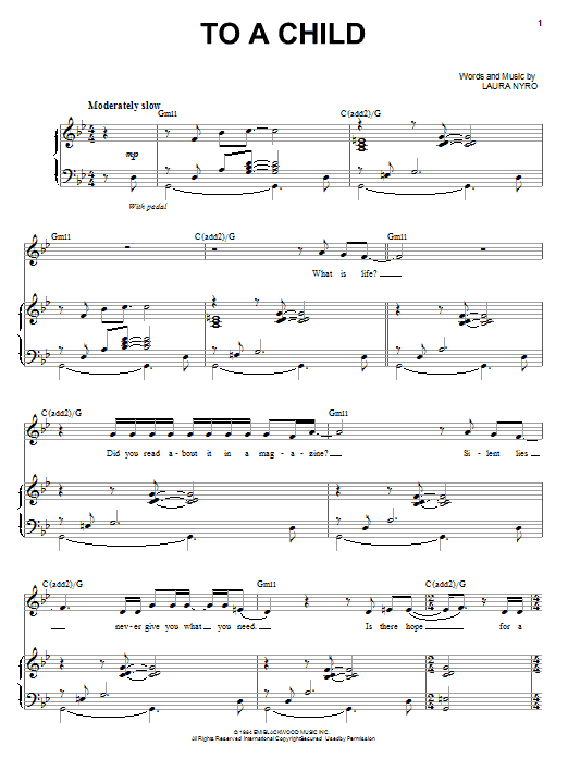 Audra McDonald To A Child sheet music notes and chords arranged for Piano & Vocal
