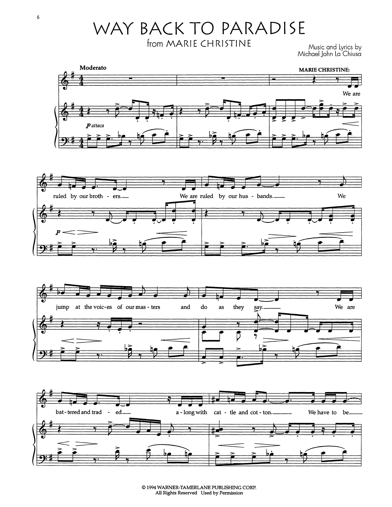 Audra McDonald Way Back To Paradise sheet music notes and chords arranged for Piano & Vocal
