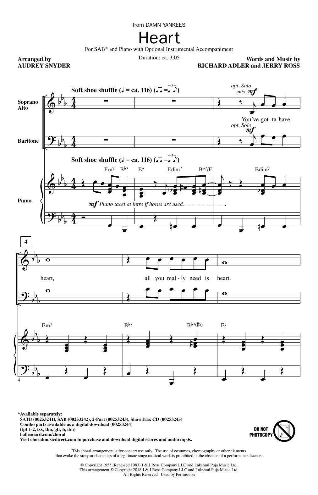 Audrey Snyder Heart sheet music notes and chords arranged for SATB Choir