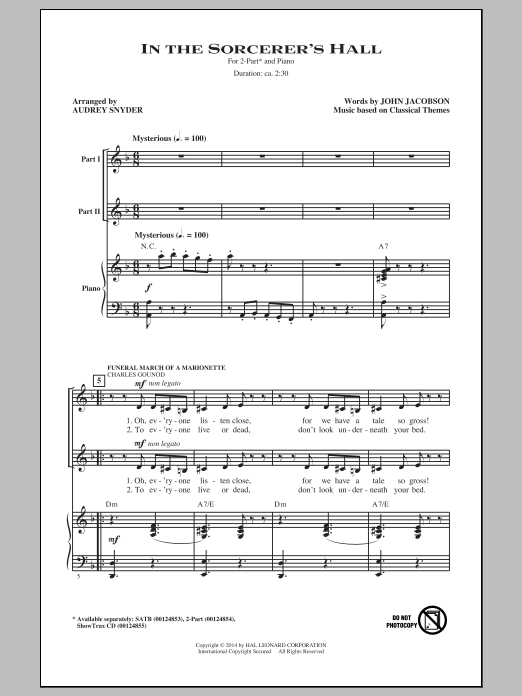 Audrey Snyder In The Sorcerer's Hall sheet music notes and chords arranged for SATB Choir