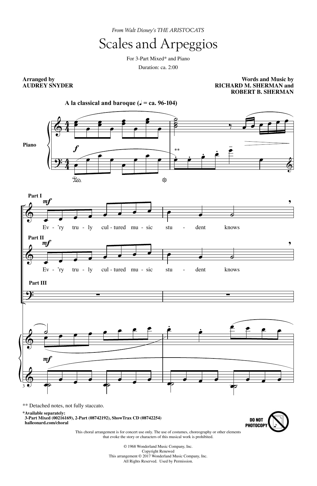 Audrey Snyder Scales And Arpeggios sheet music notes and chords arranged for 3-Part Mixed Choir