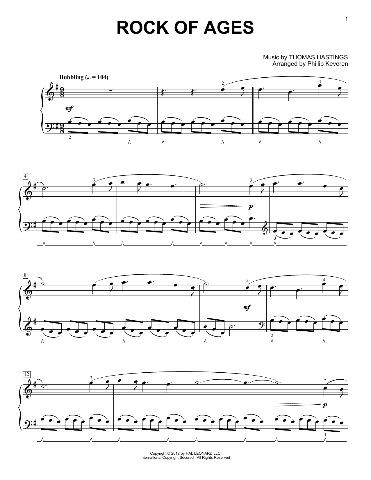 Augustus M. Toplady Rock Of Ages [Classical version] (arr. Phillip Keveren) sheet music notes and chords arranged for Piano Solo