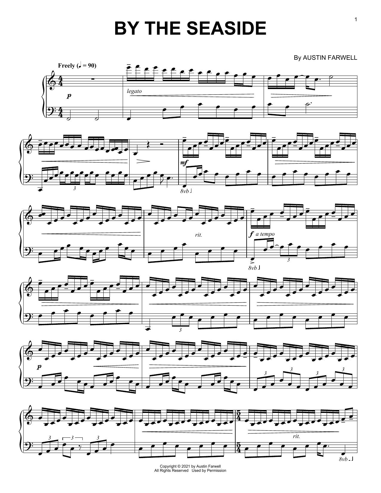 Austin Farwell By The Seaside sheet music notes and chords arranged for Piano Solo