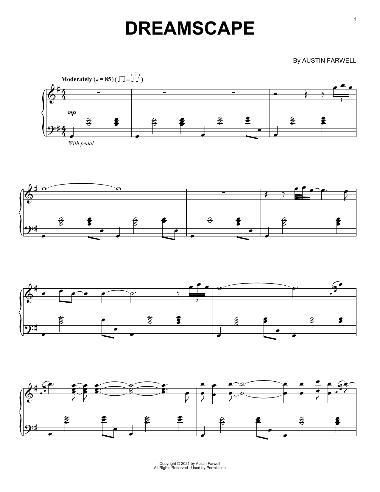 Austin Farwell Dreamscape sheet music notes and chords arranged for Piano Solo