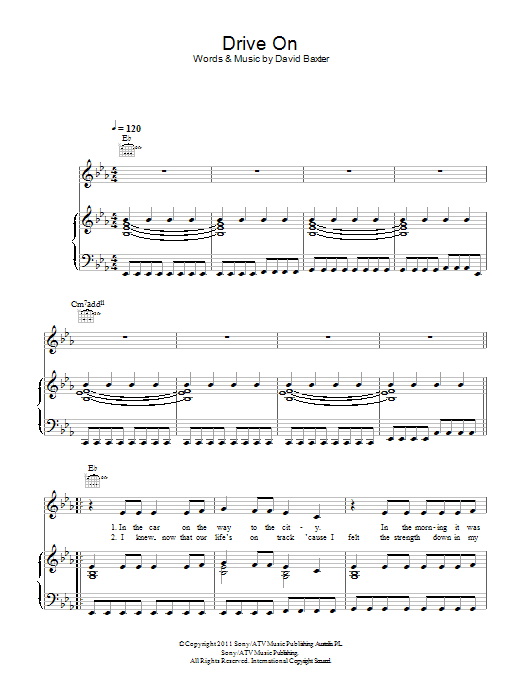 Avalanche City Drive On sheet music notes and chords arranged for Piano, Vocal & Guitar Chords