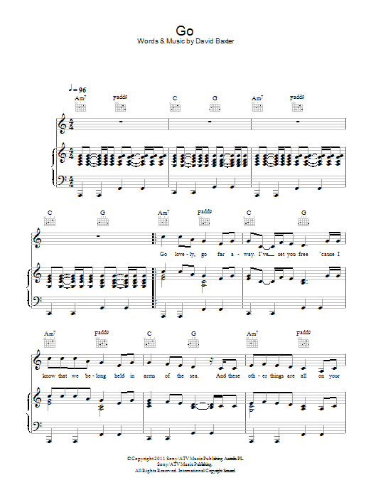 Avalanche City Go sheet music notes and chords arranged for Piano, Vocal & Guitar Chords