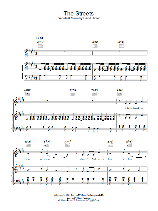 Avalanche City The Streets sheet music notes and chords arranged for Piano, Vocal & Guitar Chords