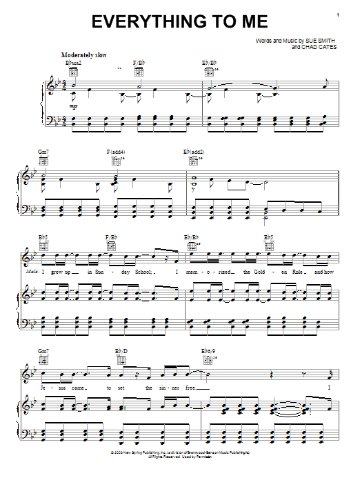 Avalon Everything To Me sheet music notes and chords arranged for Piano, Vocal & Guitar Chords (Right-Hand Melody)