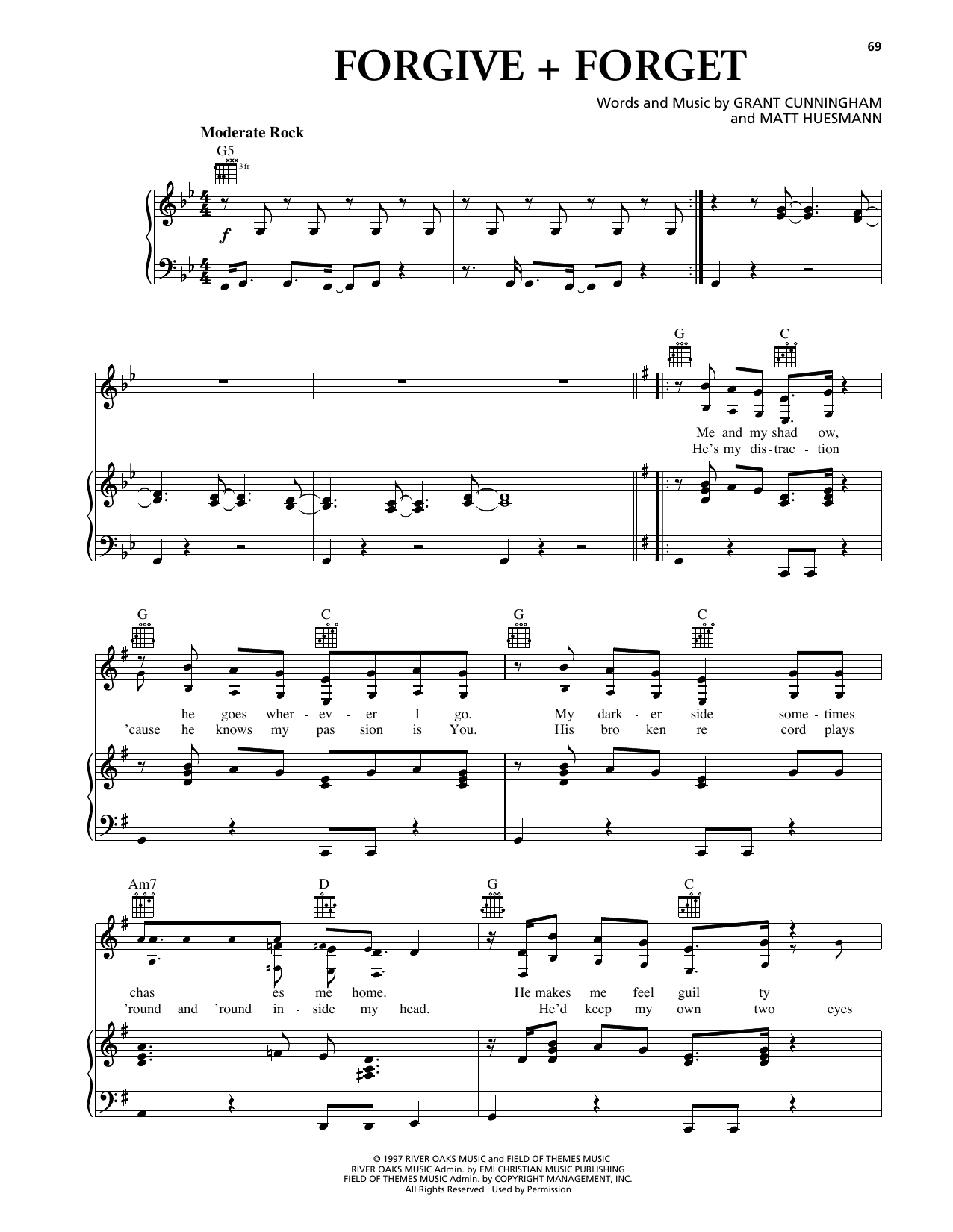 Avalon Forgive + Forget sheet music notes and chords arranged for Piano, Vocal & Guitar Chords (Right-Hand Melody)
