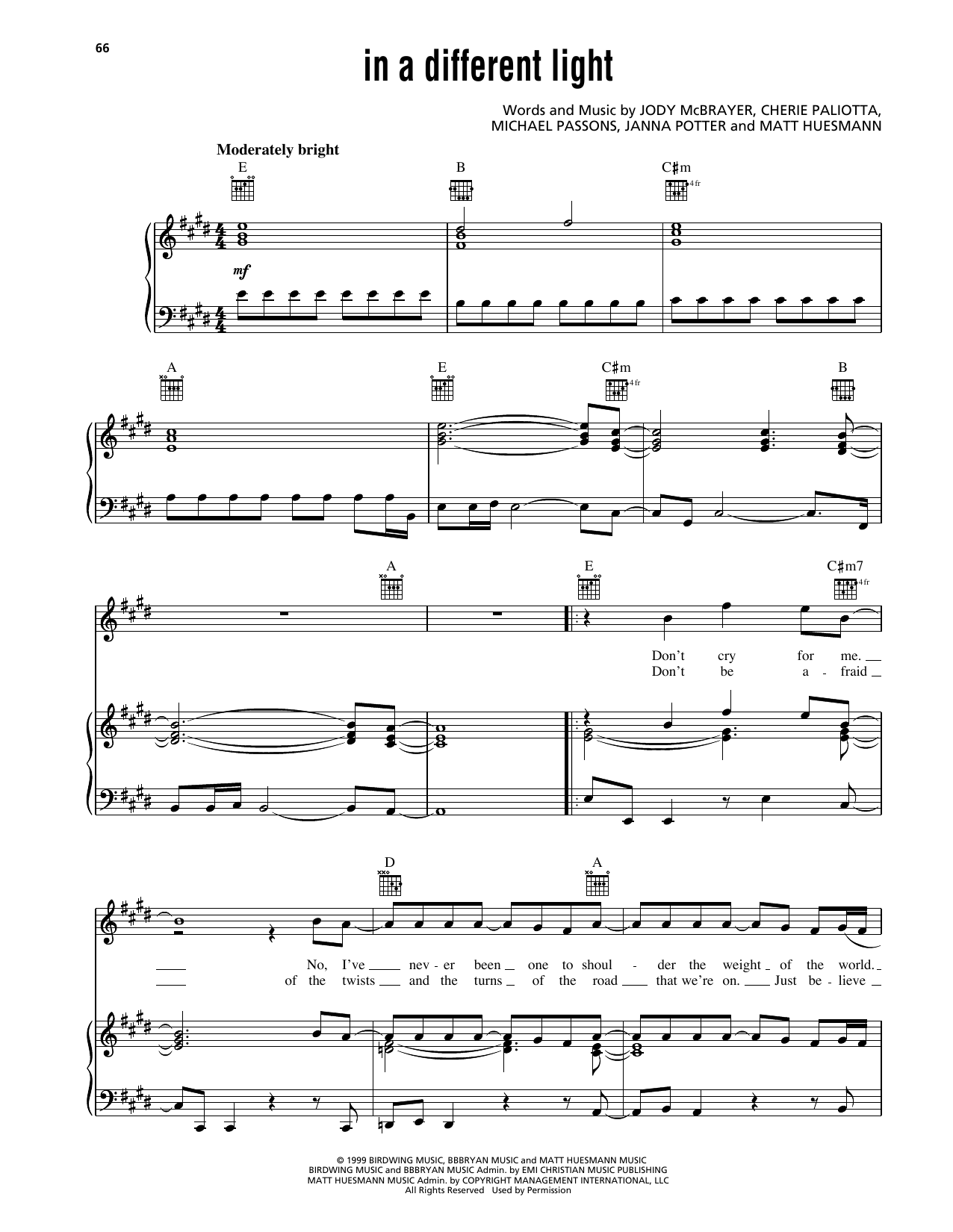 Avalon In A Different Light sheet music notes and chords arranged for Piano, Vocal & Guitar Chords (Right-Hand Melody)
