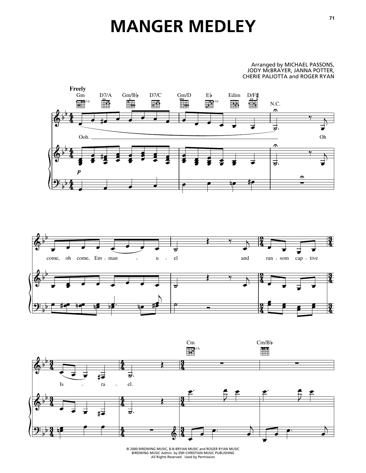 Avalon Manger Medley sheet music notes and chords arranged for Piano, Vocal & Guitar Chords (Right-Hand Melody)