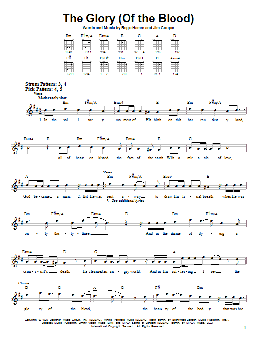Avalon The Glory (Of The Blood) sheet music notes and chords arranged for Easy Guitar