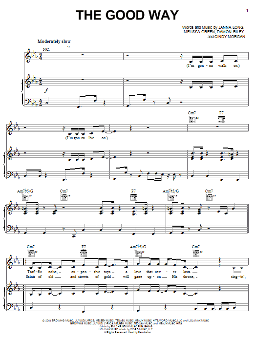 Avalon The Good Way sheet music notes and chords arranged for Piano, Vocal & Guitar Chords (Right-Hand Melody)