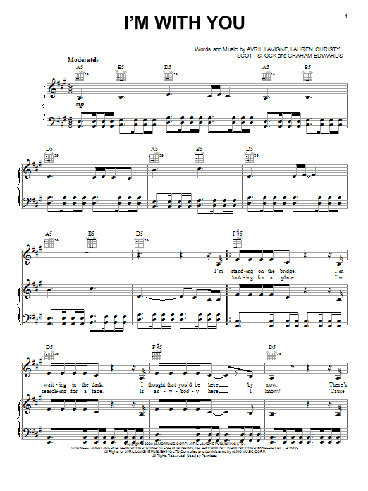 Avril Lavigne I'm With You sheet music notes and chords arranged for Clarinet Solo