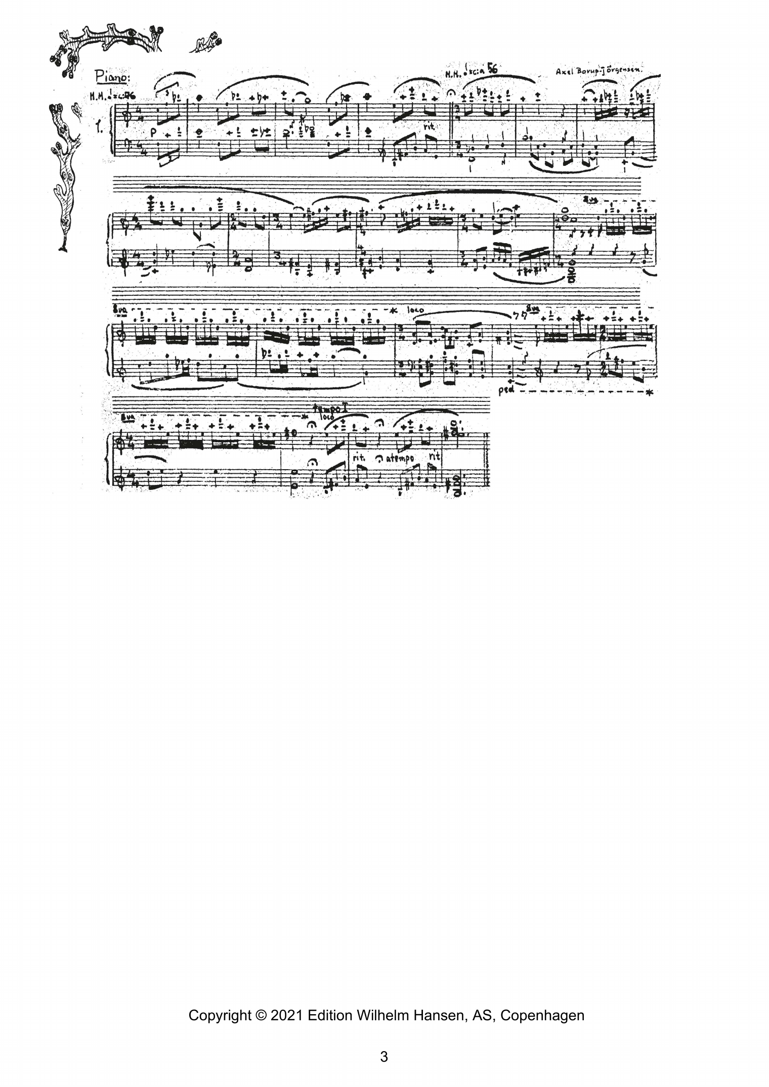 Axel Borup-J?sen Marina Skisser: Impressionistic Studies of the Sea sheet music notes and chords arranged for Piano Solo