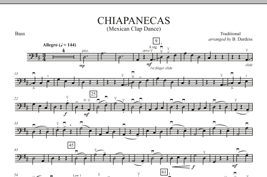 B. Dardess Chiapanecas (Mexican Clap Dance) - Bass sheet music notes and chords arranged for Orchestra