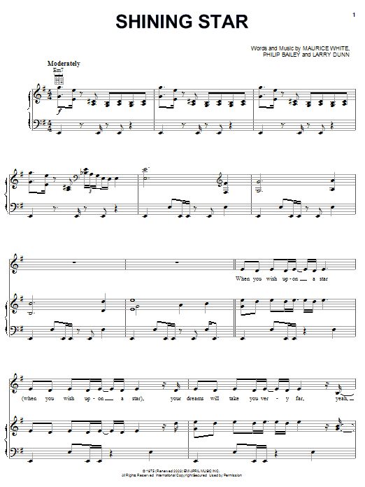 B Five Shining Star sheet music notes and chords arranged for Easy Guitar Tab