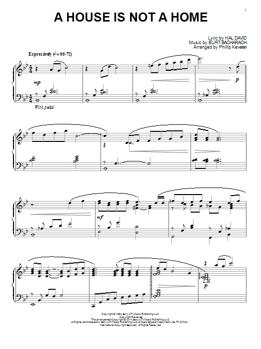 Bacharach & David A House Is Not A Home (arr. Phillip Keveren) sheet music notes and chords arranged for Piano Solo