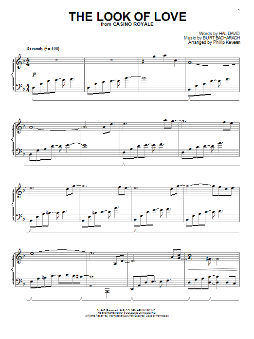 Bacharach & David The Look Of Love (arr. Phillip Keveren) sheet music notes and chords arranged for Piano Solo